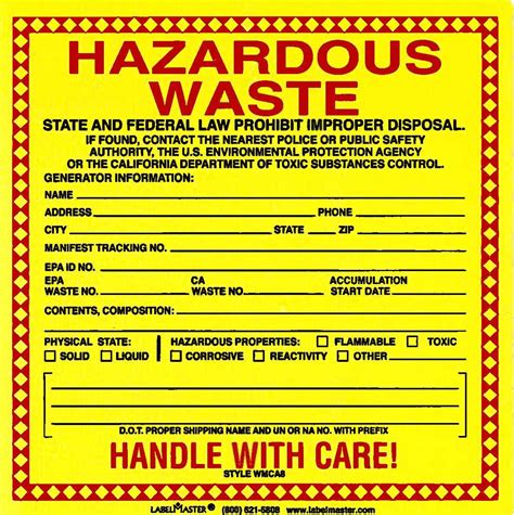 Hazardous Waste Manifest Template