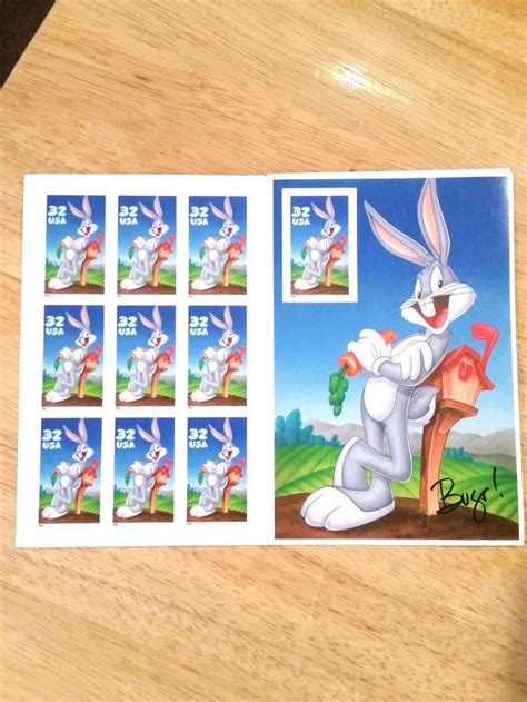 Vintage Bugs Bunny Stamps 1997 Collectible Postage Stamps Etsy Bugs