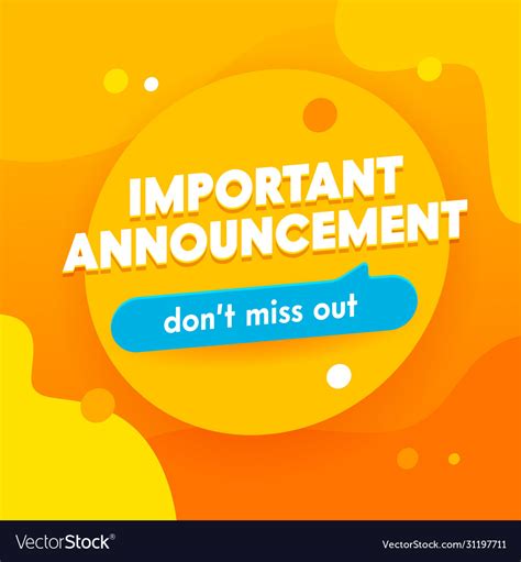 important announcement banner promotion and vector image