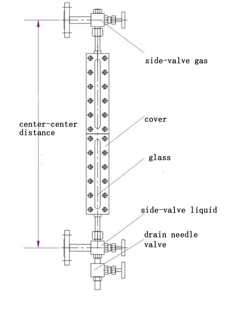 Boiler Water Level Gauge Stainless Steel Side Mount Glass Level Gauge