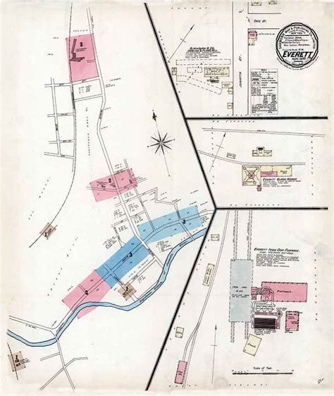 1885 Town Map Of Everett Bedford County Pennsylvania Etsy