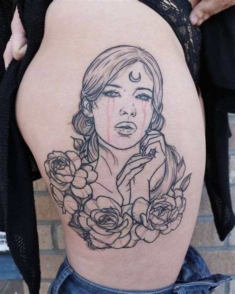 Photo By Sailormoontattoos On Instagram Thigh Tattoo Portrait Tattoo Tattoos
