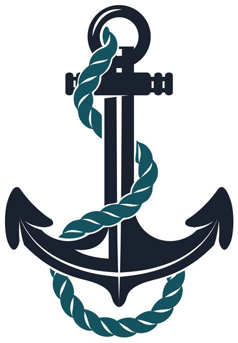 Download Anchor Clipart Teal Anchor With Rope Png Transparent Png