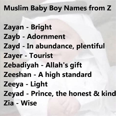 Muslim Baby Boy Names Starting With Z Arabic Baby Boy Muslim Baby Boy