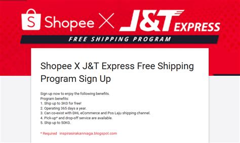 3+1 bonus eksklusif percuma : Shopee X J&T Express Free Shipping Program | Alternatif ...