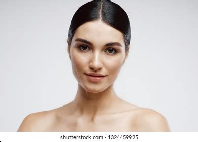 Beautiful Woman Dark Hair Naked Shoulders Stock Photo Shutterstock