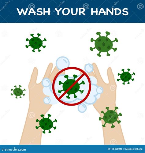 Wash Your Hands Prevent Infection From Spreading Virus Bacteria Germ