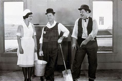 Dorothy Coburn Stan Laurel And Oliver Hardy In A Publicity Still For