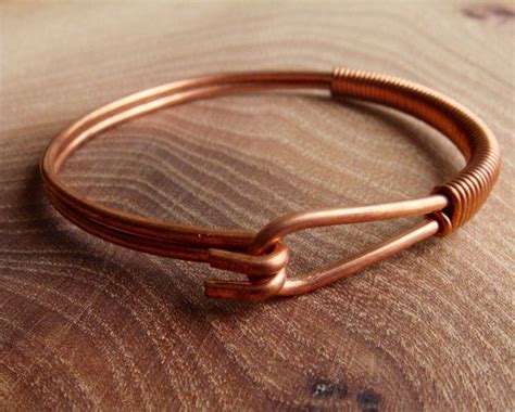 Copper Wire Bracelet Copper Bangle With Fastener Copper Wire