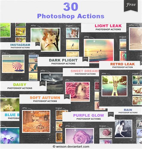30 Photoshop Actions Pack by Wnison.deviantart.com | Photoshop actions, Free photoshop actions 