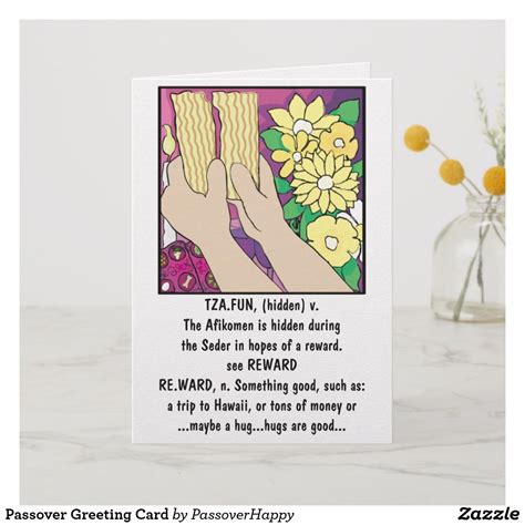 Patrick's day, rosh hashanah, passover, diwali, fourth of july, boss's day and lots of other events throughout the year. Passover Greeting Card | Zazzle.com | Passover greetings, Custom greeting cards, Holiday ...