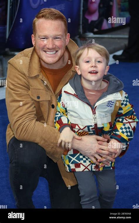 Greg Rutherford And Son Attending The Onward Uk Premiere At The Curzon
