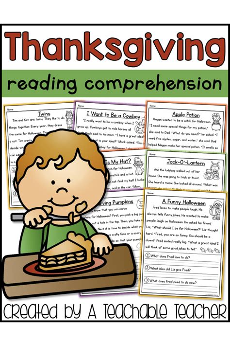 Thanksgiving Reading Comprehension A Teachable Teacher