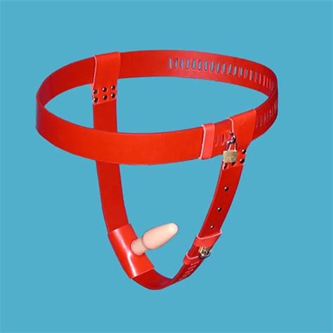 T Type Adjustable Pu Female Chastity Belt With Anal Plug Lock Erotic