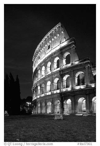 black  white picturephoto colosseum  night rome lazio italy