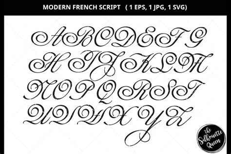 Modern French Script Svg Cut File