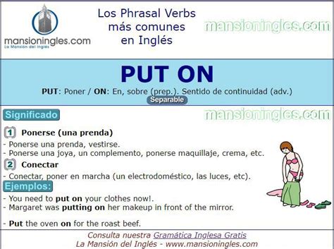 Phrasal Verbs Significado De Put On Phrasal Verbs En Ingles Numeros