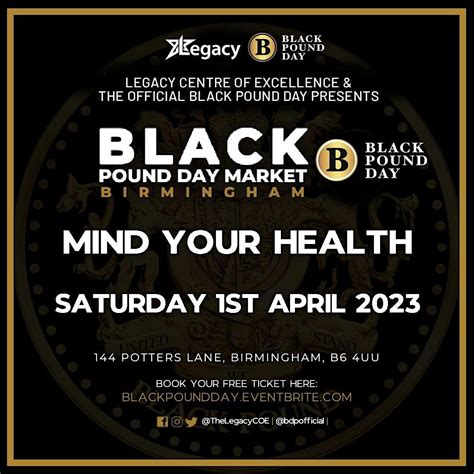 Black Pound Day 1st April 2023 Legacy Centre Of Excellence