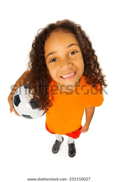 Black Girl Soccer Ball View Above Stock Photo 235150027 Shutterstock