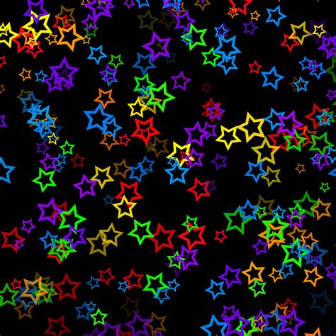 Rainbow Star Outlines Digital Art By Abagail Wells