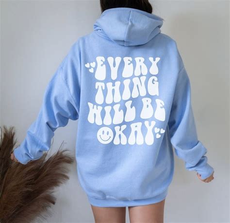 Y2k Aesthetic Clothing Everything Will Be Okay Smiley Face Hoodie