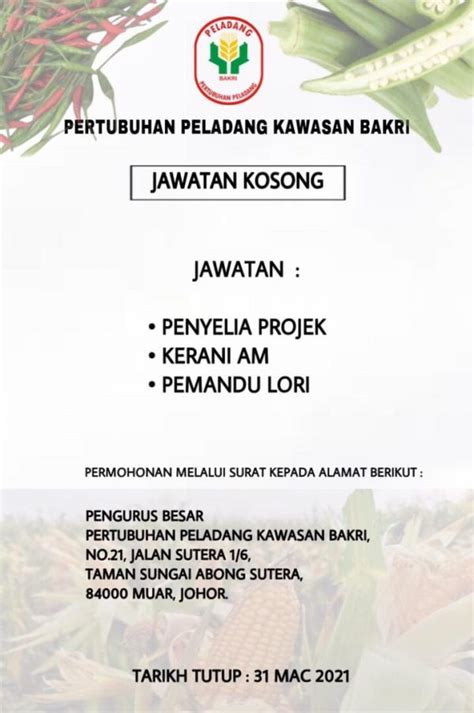 & membekal dan memasang workstation untuk pejabat lembaga pertubuhan peladang terengganu. Iklan Jawatan Lembaga Pertubuhan Peladang • Portal Kerja ...