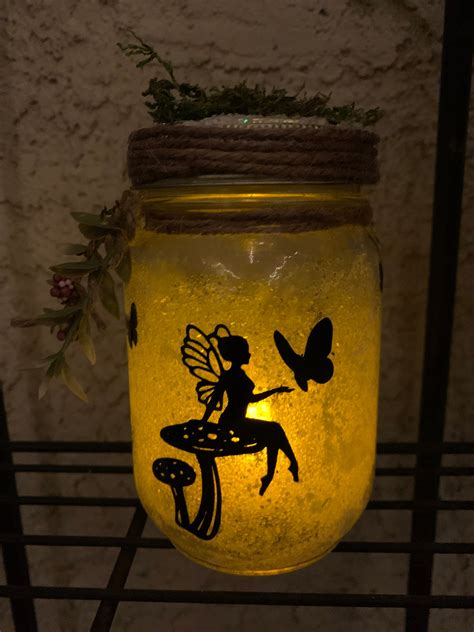 Fairy Jar Fairy Mason Glass Jar Light Up Mason Jar Fairy Etsy