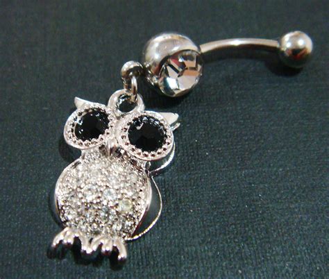 Bling Owl Crystal Gem Belly Button Navel Rings Bar Body Piercing On Luulla