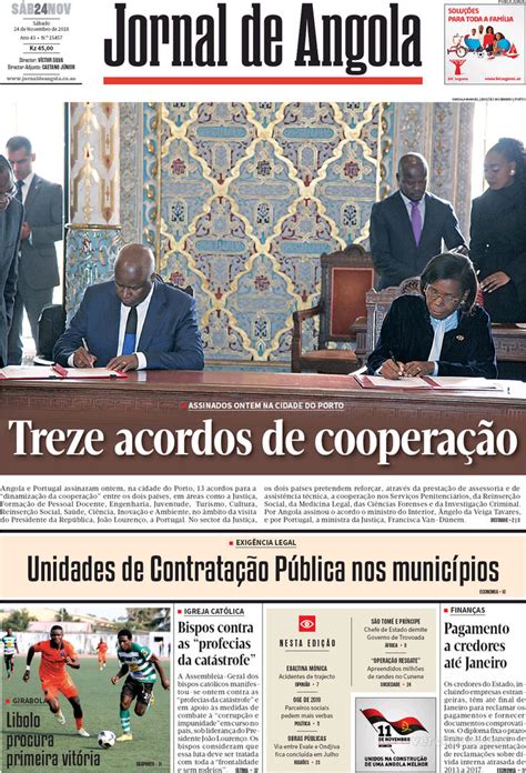 Capa Jornal De Angola De 2018 11 24