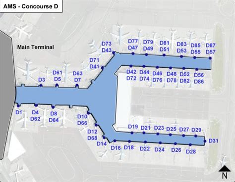 Amsterdam Schiphol Airport Ams Concourse D Map