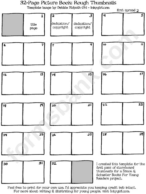 Barchboney jhor by shahriar kabir. 32 Page Picture Book Template - Rough Thumbnails printable ...
