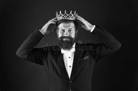 Man Representing Power And Triumph Business King Businessman Wear