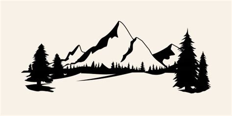 Free 238 Silhouette Mountain Scene Nature Svg Svg Png Eps Dxf File