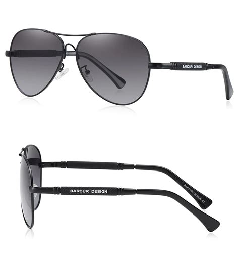 barcur design titanium alloy sunglasses polarized men s sun glasses women pilot gradient eyewear