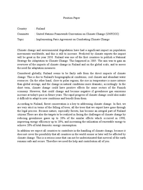 The development and the rights of indigenous peoples; Example Position Paper for MUN