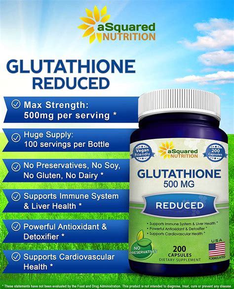 Glutathione 200 Capsules - aSquared Brands
