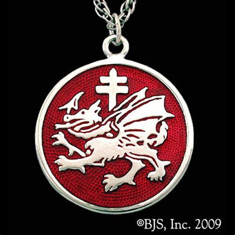 Sterling Silver Vlad Dracula Order Of The Dragon Pendant Necklace