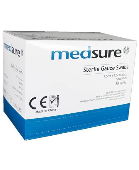 Gauze Swabs 75x75cm Sterile Pack5 Health Equipment And
