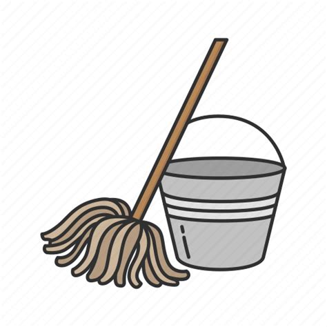 Bucket Cleaning Floor Mop Janitor Mop Icon