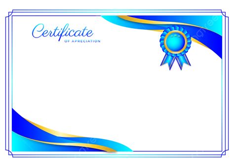 Certificate Border Frame Blue Gradient With Brand Label Certificate