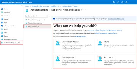 Get Support In The Microsoft Intune Admin Center Microsoft Intune
