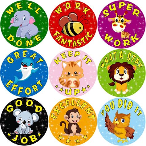 Fancy Land Animal Reward Stickers For Kids 200pcs Per Roll Sticker For