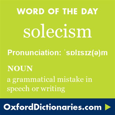Solecism Definition Of Solecism In English From The Oxford Dictionary