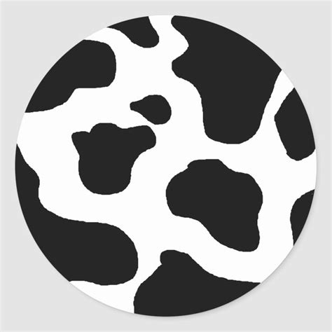 A Black And White Cow Print Sticker