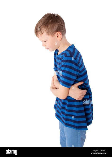 Young Boy With Stomach Pain Stock Photo Alamy
