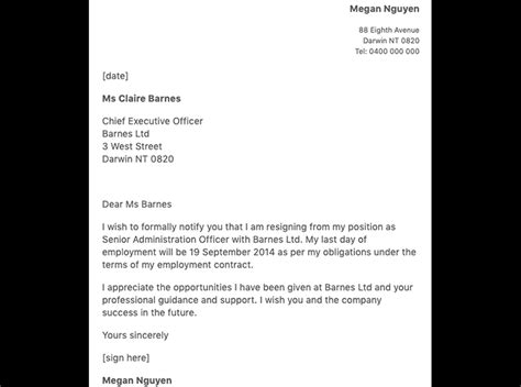 20 Best Free Microsoft Word Resignation Letter Templates