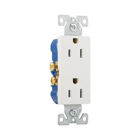 Eaton White 15 Amp Decorator Outlet Residential 10 Pack At