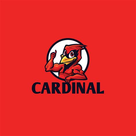 Cartoon Cardinal Charater Mascot Logo Masterbundles