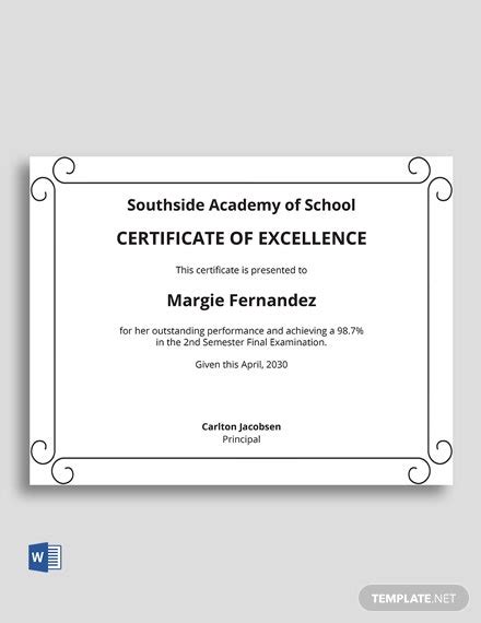 10 Academic Excellence Certificate Templates Free Downloads