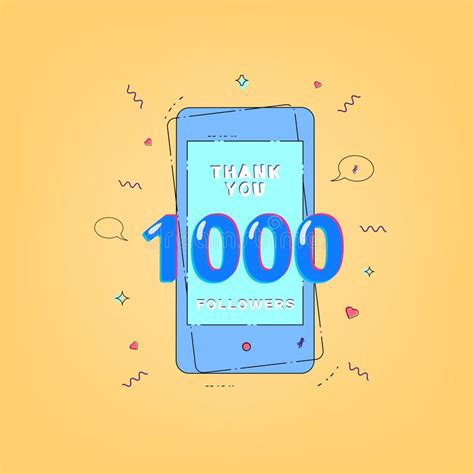 1000 Followers Thank You Banner Vector Illustration Stock Vector